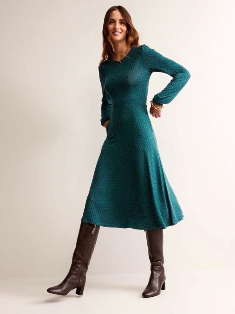 BODEN Camille Jersey Midi Dress